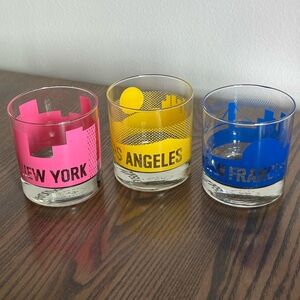 Popsugar Sisters of Los Angeles Hightball Glasses-Cityscape Set(3pcs)LA, NY, SF